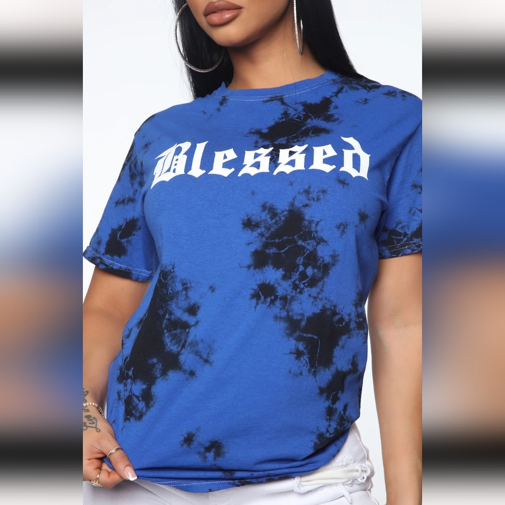 Fashion Nova Blessed tie dye shirt